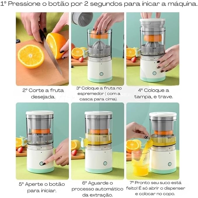 CITRUS POWER - Espremedor De Frutas Elétrico Portátil USB 45w Ultra - (SUPER PROMOÇÃO - ATÉ O DIA 01/07/2024)